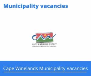 x1 Openings of Cape Winelands Municipality Vacancies 2024, Get for Government Jobs with 2 – 5 years relevant experience