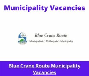 x1 Openings of Blue Crane Route Municipality Vacancies 2024, Get for Government Jobs with Grade 12 Driver’s License